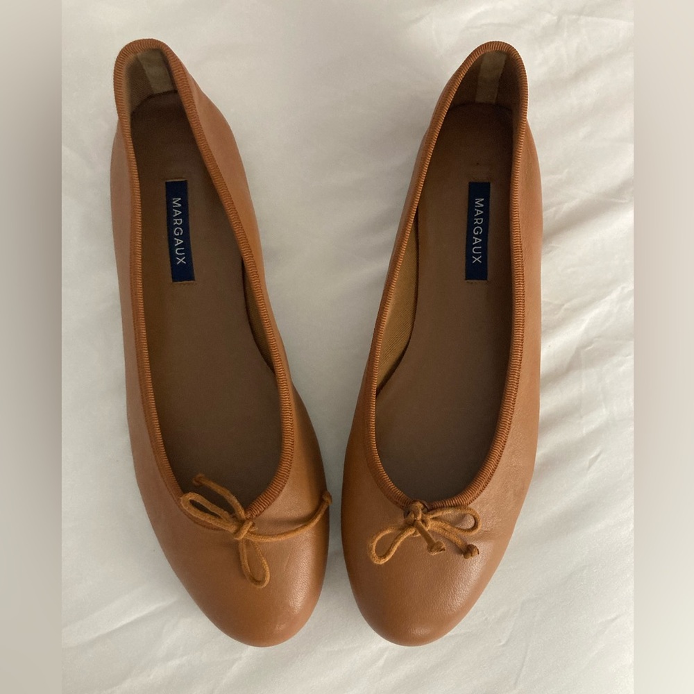 Margaux Demi Leather Ballet Flats in Cognac Nappa